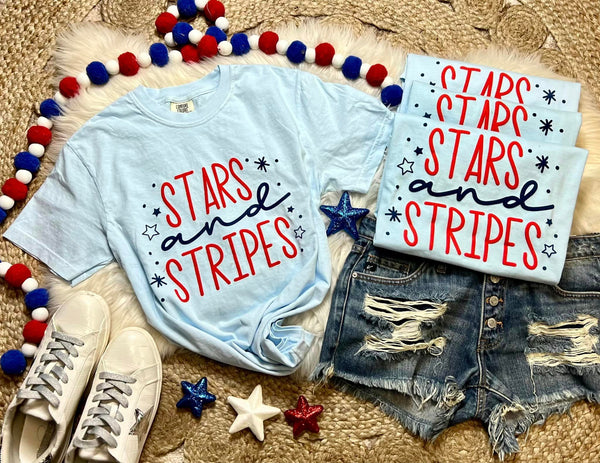 Stars & Stripes 4th of July PUFF Graphic Tee
