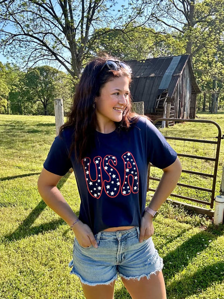 USA Star Puff Patriotic Tee