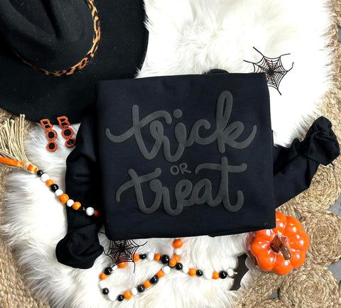 Trick or Treat Halloween Fall Puff Graphic Tee/Sweatshirt