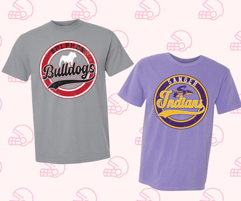 Distressed Circle Game Day Mascot Tee