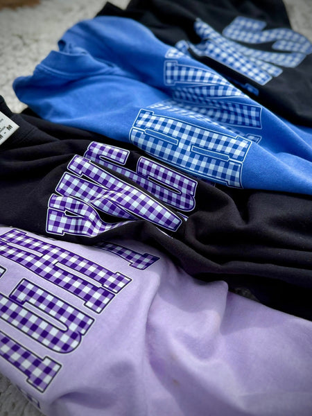Preppy Gingham Team Spirit Comfort Colors Tee