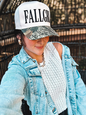 Fall Camo 3D Embroidered Trucker Hat