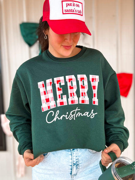 Plaid Merry Christmas Sweatshirt