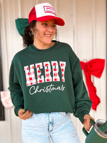 Plaid Merry Christmas Sweatshirt
