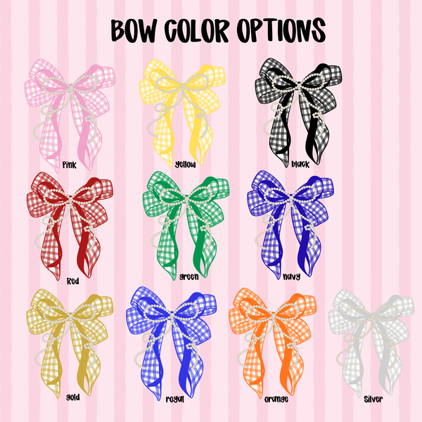 Stacked Gingham Bow Team Tee/Sweatshirt
