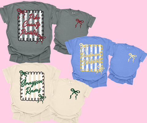 Doodle Bow Coquette Bow Game Day Tee