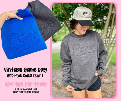 Vintage Game Day Tone on Tone Applique Sweatshirt